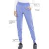 Iflex Jogger Scrubs for Women, Yoga-Inspired Knit Waistband Scrub Pants CK011(Ciel Blue)