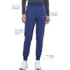 Iflex Jogger Scrubs for Women, Yoga-Inspired Knit Waistband Scrub Pants CK011(Navy)