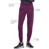 Iflex Jogger Scrubs for Women, Yoga-Inspired Knit Waistband Scrub Pants CK011(Wine)