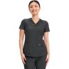 Cherokee Form Scrub Tops for Women, Stretchy V-Neck Knit Scrub Top – CK840(Black)