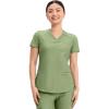 Cherokee Form Scrub Tops for Women, Stretchy V-Neck Knit Scrub Top – CK840(Bright Sage)