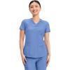 Cherokee Form Scrub Tops for Women, Stretchy V-Neck Knit Scrub Top – CK840(Ciel Blue)