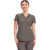 Cherokee Form Scrub Tops for Women, Stretchy V-Neck Knit Scrub Top – CK840(Iron)