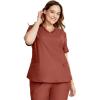 Cherokee Form Scrub Tops for Women, Stretchy V-Neck Knit Scrub Top – CK840(Masala)