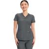 Cherokee Form Scrub Tops for Women, Stretchy V-Neck Knit Scrub Top – CK840(Pewter)