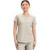 Cherokee Form Scrub Tops for Women, Stretchy V-Neck Knit Scrub Top – CK840(Summer Sand)