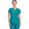 Cherokee Form Scrub Tops for Women, Stretchy V-Neck Knit Scrub Top – CK840(Teal Blue)