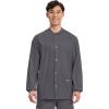 Cherokee Men’s Scrub Jacket Snap Front Medical with 3 Pockets, Knit Cuffs, Soft Fade Resistant 2-Way Stretch – WW360(Pewter)