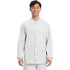 Cherokee Men’s Scrub Jacket Snap Front Medical with 3 Pockets, Knit Cuffs, Soft Fade Resistant 2-Way Stretch – WW360(White)