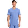 Cherokee Men’s V-Neck Scrub Top with Mesh Yoke and Side Panels for Extra Breathability WW603(Ciel)