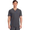 Cherokee Men’s V-Neck Scrub Top with Mesh Yoke and Side Panels for Extra Breathability WW603(Pewter)
