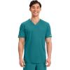 Cherokee Men’s V-Neck Scrub Top with Mesh Yoke and Side Panels for Extra Breathability WW603(Teal Blue)