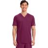 Cherokee Men’s V-Neck Scrub Top with Mesh Yoke and Side Panels for Extra Breathability WW603(Wine)