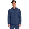 Cherokee Scrub Jacket Men’s Zip Front Jacket with 5 Pockets, Bungee Loop, Rib-Knit Cuffs, Soft 2-Way Stretch Fabric – WW320(Navy)