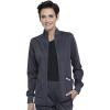 Cherokee Scrub Jacket for Women Zip Front High-Low Medical Uniform, 3 Pockets, Mesh Detail, Ultra Soft 2-Way Stretch – WW301(Pewter)
