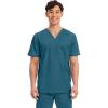 Cherokee Scrub for Men’s Tuckable V-Neck Top with 1 Chest Pocket, Pen Slot, Ultra Soft, Durable, 2-Way Stretch Fabric- WW690(Caribbean Blue)
