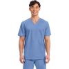 Cherokee Scrub for Men’s Tuckable V-Neck Top with 1 Chest Pocket, Pen Slot, Ultra Soft, Durable, 2-Way Stretch Fabric- WW690(Ciel)