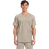 Cherokee Scrub for Men’s Tuckable V-Neck Top with 1 Chest Pocket, Pen Slot, Ultra Soft, Durable, 2-Way Stretch Fabric- WW690(Khaki)