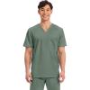 Cherokee Scrub for Men’s Tuckable V-Neck Top with 1 Chest Pocket, Pen Slot, Ultra Soft, Durable, 2-Way Stretch Fabric- WW690(Olive)