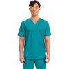 Cherokee Scrub for Men’s Tuckable V-Neck Top with 1 Chest Pocket, Pen Slot, Ultra Soft, Durable, 2-Way Stretch Fabric- WW690(Teal Blue)