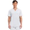 Cherokee Scrub for Men’s Tuckable V-Neck Top with 1 Chest Pocket, Pen Slot, Ultra Soft, Durable, 2-Way Stretch Fabric- WW690(White)