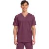 Cherokee Scrub for Men’s Tuckable V-Neck Top with 1 Chest Pocket, Pen Slot, Ultra Soft, Durable, 2-Way Stretch Fabric- WW690(Wine)