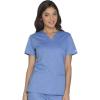 Cherokee Scrub for Women Modern Classic V-Neck Top with 3 Pockets, 2-Way Stretch, Ultra Soft & Breathable Fabric – WW630(Blue)