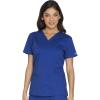 Cherokee Scrub for Women Modern Classic V-Neck Top with 3 Pockets, 2-Way Stretch, Ultra Soft & Breathable Fabric – WW630(Galaxy Blue)