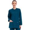 Cherokee Scrub for Women Snap Front Jacket with 3 Pockets, Fade Resistant, 2-Way Stretch, Soft & Durable Fabric – WW340(Caribbean Blue)