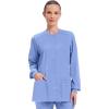 Cherokee Scrub for Women Snap Front Jacket with 3 Pockets, Fade Resistant, 2-Way Stretch, Soft & Durable Fabric – WW340(Ciel)