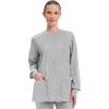 Cherokee Scrub for Women Snap Front Jacket with 3 Pockets, Fade Resistant, 2-Way Stretch, Soft & Durable Fabric – WW340(Grey)