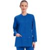 Cherokee Scrub for Women Snap Front Jacket with 3 Pockets, Fade Resistant, 2-Way Stretch, Soft & Durable Fabric – WW340(Royal)