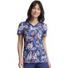 Cherokee Scrub for Women V-Neck Top Traditional fit with Dolman Sleeve and Fade Resistant Fabric – CK636, XXS, Happy Pals