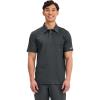 Cherokee Scrubs for Men Polo Nursing Scrub Top with Chest Pocket, Breathable Mesh, Ultra Soft 2-Way Stretch Fabric – WW615(Black)
