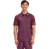 Cherokee Scrubs for Men Polo Nursing Scrub Top with Chest Pocket, Breathable Mesh, Ultra Soft 2-Way Stretch Fabric – WW615(Wine)
