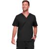 Cherokee Scrubs for Men Tuckable V-Neck Nursing Scrub Top with Chest Pocket, Side Vents & 2-Way Stretch Fabric – 4743(Black)