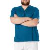 Cherokee Scrubs for Men Tuckable V-Neck Nursing Scrub Top with Chest Pocket, Side Vents & 2-Way Stretch Fabric – 4743(Caribbean Blue)