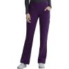 Cherokee Scrubs for Women Mid Rise Straight Leg Scrub Pants For Women Pull-on Bottoms with 6 Pockets & 360° Stretch – CK002(Eggplant)