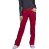 Cherokee Scrubs for Women Mid Rise Straight Leg Scrub Pants For Women Pull-on Bottoms with 6 Pockets & 360° Stretch – CK002(Red)
