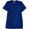 Cherokee Scrubs for Women Mock Wrap Nursing Scrub Top with 3 Pockets, Side Vent & Stretch Back Panels Medical Uniform – WW650(Galaxy Blue)