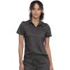 Cherokee Scrubs for Women Polo Top Snap Front Tuckable Scrub Shirt with Chest Pocket, Mesh Panels, Stretch Easy Care – WW698(Pewter)