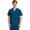Cherokee Scrubs for Women and Men Unisex V-Neck Nursing Scrub Top with 3 Pockets, Side Vents & Easy Care Fabric – 4876(Caribbean Blue)