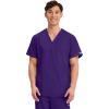 Cherokee Scrubs for Women and Men Unisex V-Neck Nursing Scrub Top with 3 Pockets, Side Vents & Easy Care Fabric – 4876(Grape)