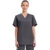 Cherokee Scrubs for Women and Men Unisex V-Neck Nursing Scrub Top with 3 Pockets, Side Vents & Easy Care Fabric – 4876(Pewter)