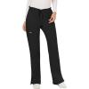 Cherokee Women Scrubs Pant Workwear Revolution Mid Rise Moderate Flare Drawstring WW120(Black)