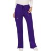Cherokee Women Scrubs Pant Workwear Revolution Mid Rise Moderate Flare Drawstring WW120(Grape)