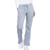 Cherokee Women Scrubs Pant Workwear Revolution Mid Rise Moderate Flare Drawstring WW120(Grey)