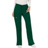 Cherokee Women Scrubs Pant Workwear Revolution Mid Rise Moderate Flare Drawstring WW120(Hunter Green)