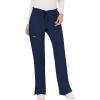 imageCherokee Women Scrubs Pant Workwear Revolution Mid Rise Moderate Flare Drawstring WW120Navy