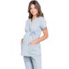 imageCherokee Womens Maternity Scrub Top with 3 Pockets Mock Wrap WW685Grey